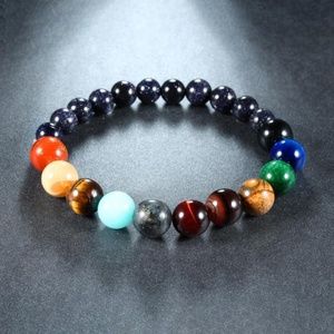 NEW 7 Chakra Beaded Stretch Natural Stone Bracelet